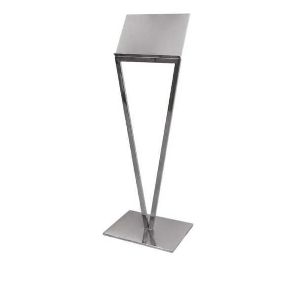67183A3IL.jpg Lesepult aus glänzendem Edelstahl, 50x37xh140cm | Steel Line