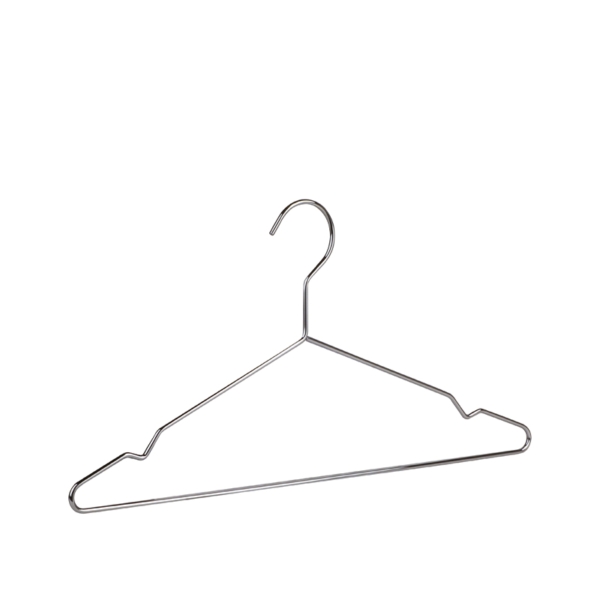 Chromed steel clothes hanger with hook - 50pcs | Amonn