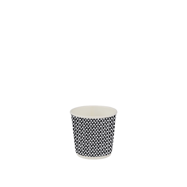 88220NO.jpg Biodegradable cardboard cup with black 3D pattern, 115ml - 700pcs | Amonn