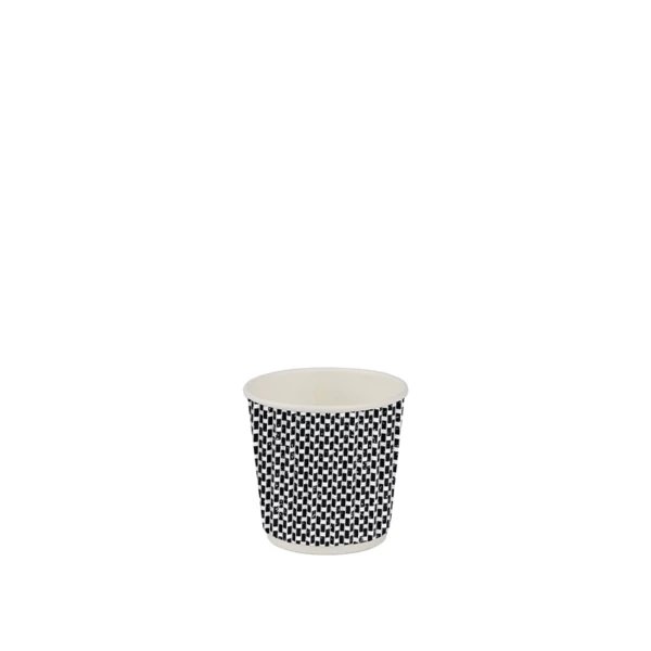    Biodegradable cardboard cup with black 3D pattern, 115ml - 700pcs | Amonn  