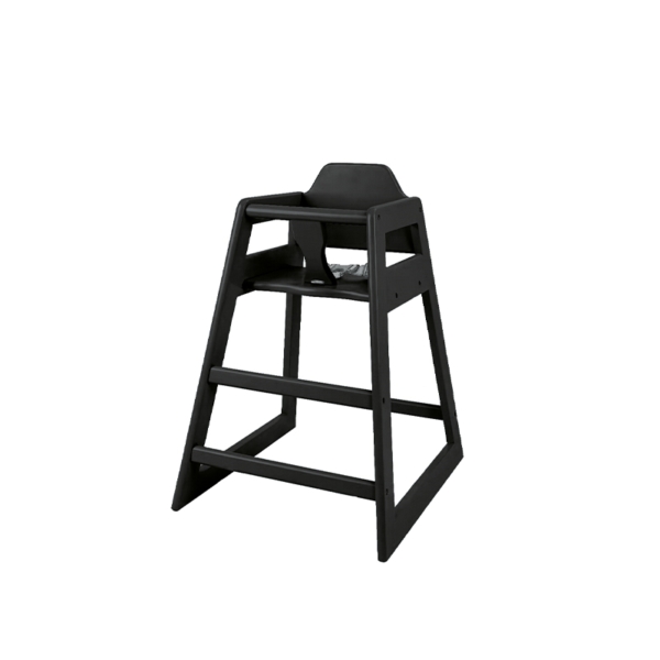 Stackable black wooden high chair | Amonn