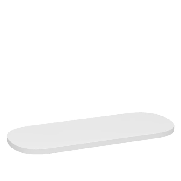 ERO0210.jpg Ablage Oval aus satiniertem weißem Plexiglas - 32x12x1cm