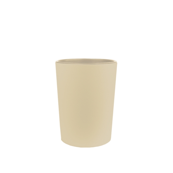 Runder Papierkorb aus taubengrauem Kunstleder - 6L | Amonn