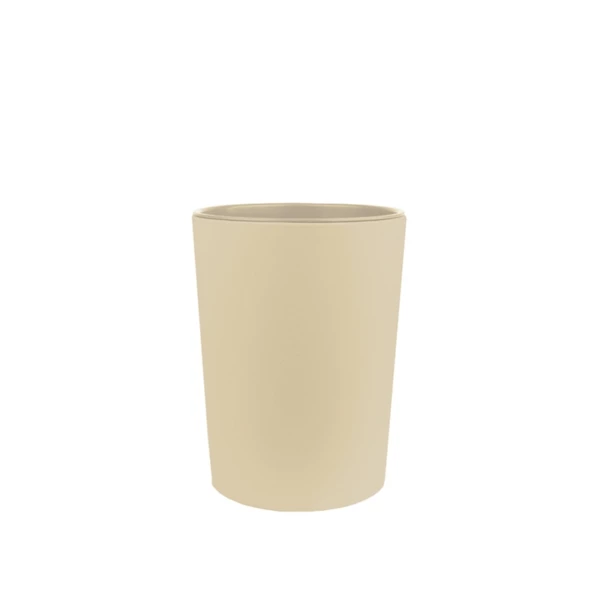 Runder Papierkorb aus taubengrauem Kunstleder - 6L | Amonn