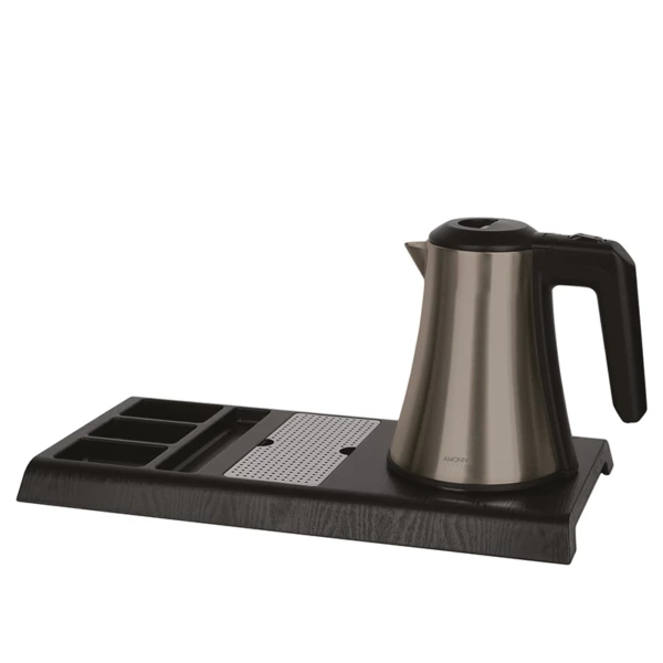 Kit bollitore in acciaio color titanio e ABS nero, 0,8L - 800W | Amonn