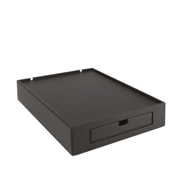 Base for coffee machine and electric kettle in black eco-leather - 31,5x42xh9cm | Amonn