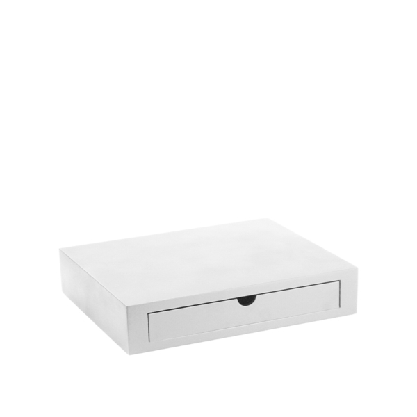 Base for coffee machine or electric kettle in white wood  - 30x25xh6cm | Amonn