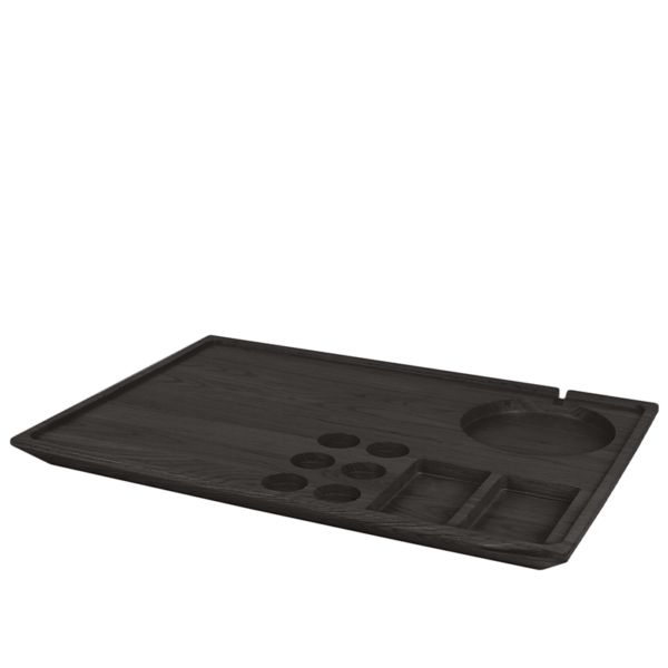 Black wooden base for kettle and coffee machine - 53x36,8xh3cm | Amonn