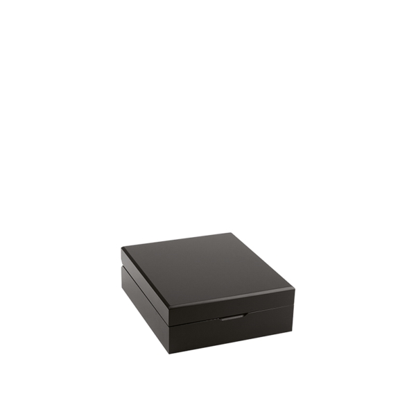 Black acrylic capsule and sachet holder box - 15,7x18xh6cm | Amonn