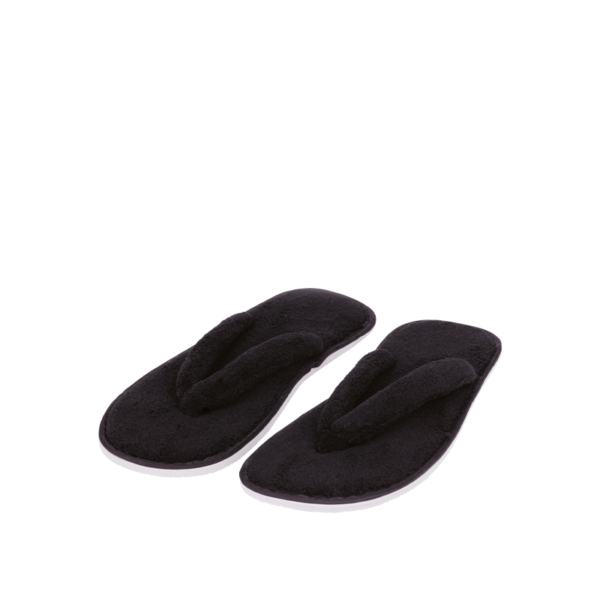 Elisa flip-flops in black Extra Velour, men's size - 100pcs | Amonn