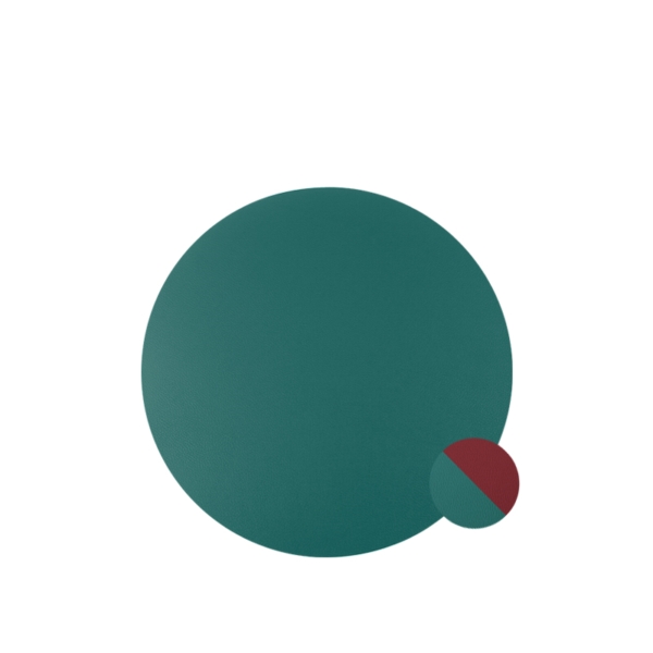 ETT38BV.jpg Rundes Platzset aus bordeaux/grünem Kunstleder - 30Stk | Amonn