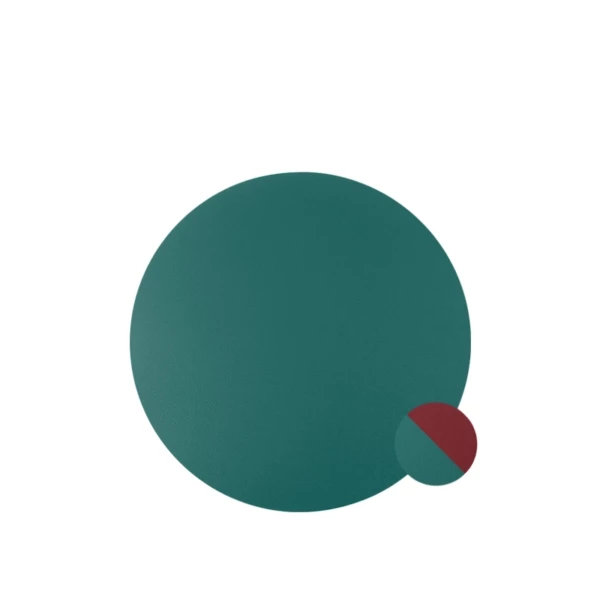    Tovaglietta rotonda in ecopelle bordeaux/verde - 30pz | Amonn  