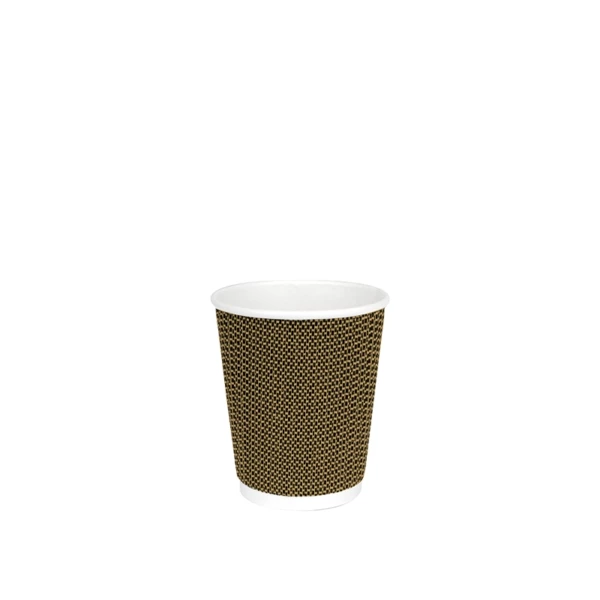    Bicchiere in cartoncino biodegradabile con fantasia 3D marrone, 240ml - 500pz | Amonn  