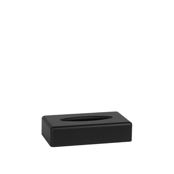 65010NO.jpg Rectangular tissue holder in matt black ABS | Amonn