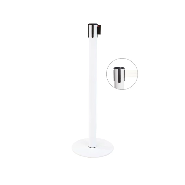    Colonna di delimitazione in metallo bianco e nastro bianco | Amonn  