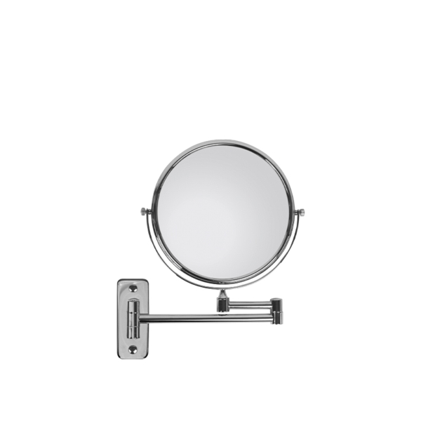 Double-sided magnifying mirror in chrome-plated brass - Ø20cm | Amonn