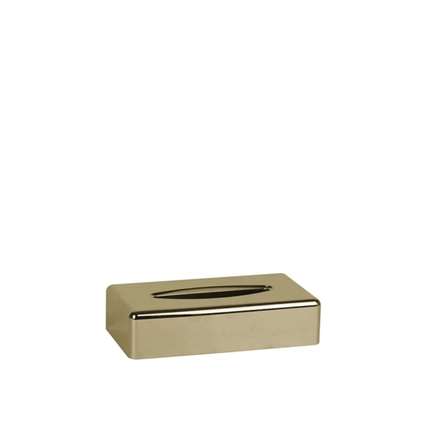 65010DR.jpg Rectangular tissue holder in glossy gold ABS | Amonn