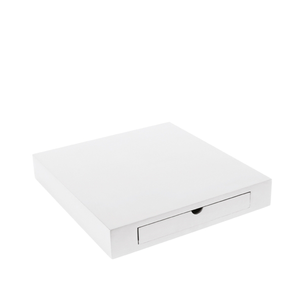 Base for coffee machine and/or electric kettle in white wood  - 36x38,5xh6cm | Amonn