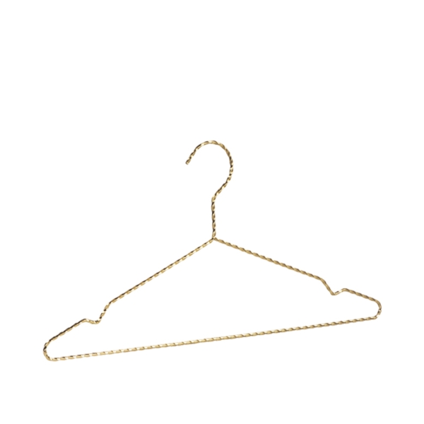 Braided golden steel clothes hanger with hook - 50pcs | Amonn