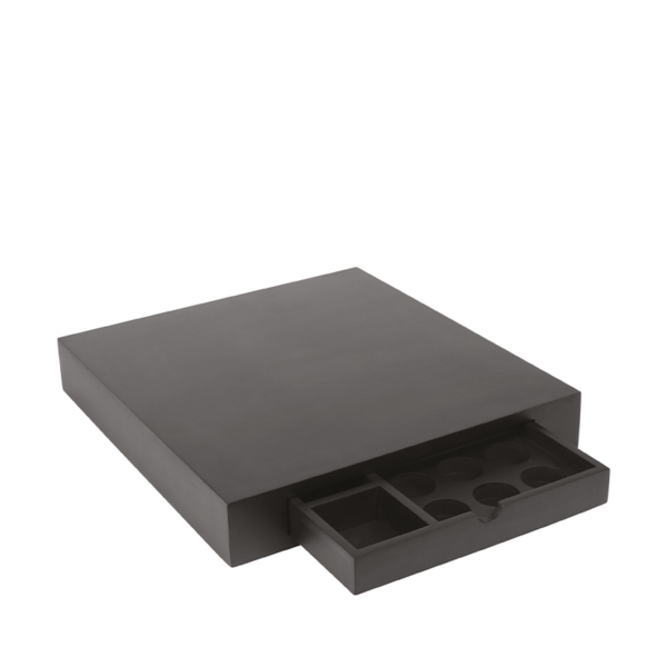 Base per macchina caffè e/o bollitore elettrico in legno nero - 36x38,5xh6cm | Amonn