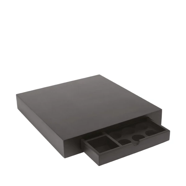    Base for coffee machine and/or electric kettle in black wood  - 36x38,5xh6cm | Amonn  