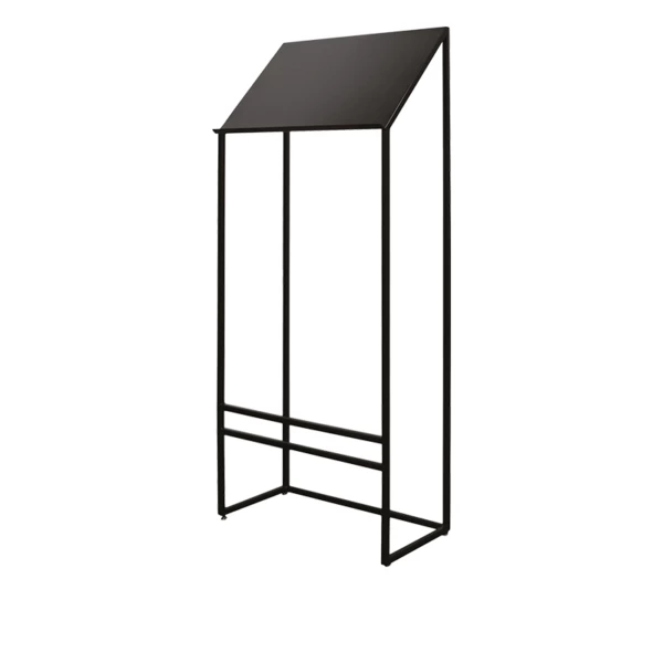 NEL04.jpg Black metal information stand, 55x27xh130cm | Neliö-