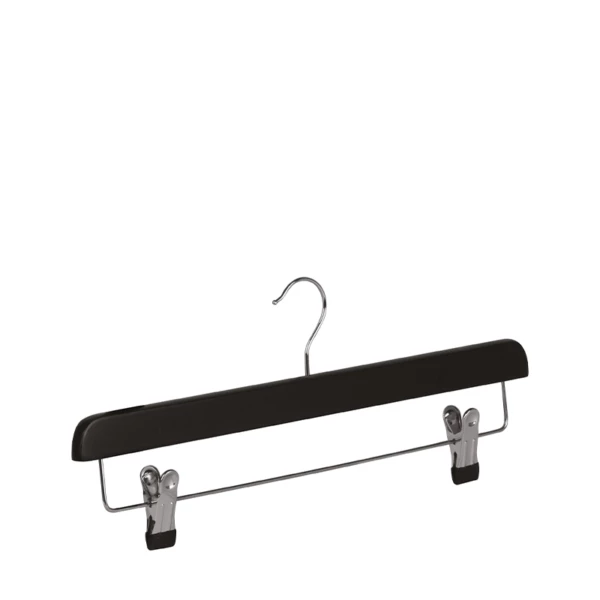 GR6GGN09.jpg Portagonne/portapantaloni in legno di loto nero, gancio nichelato - 100pz | Amonn