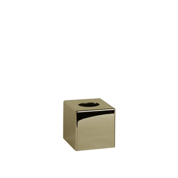 65013DR.jpg Cubic tissue holder in glossy gold ABS | Amonn