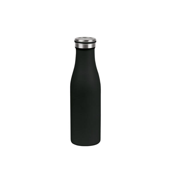 Water bottle in black stainless steel, 500ml - 10pcs | Amonn
