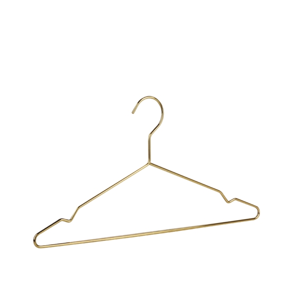 Golden steel clothes hanger with hook - 50pcs | Amonn