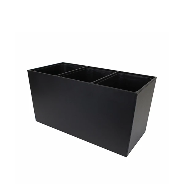 SD37009.jpg Papierkorb mit drei Fächer aus schwarzem Kunststoff - 3x6L | Amonn