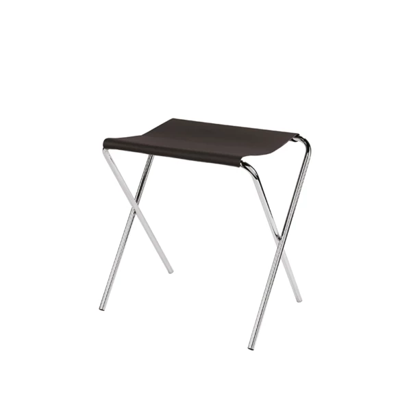    Reggivaligia richiudibile in acciaio cromato e fascia nera - 56x54xh58cm | Amonn  