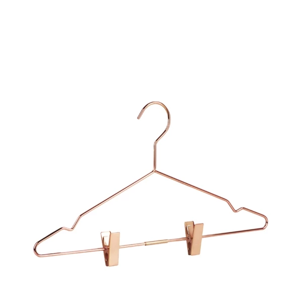 GR7MLPR.jpg Copper-coated clothes hanger with hook and adjustable clips - 50pcs | Amonn