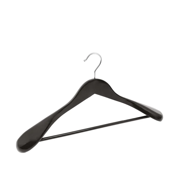 GR4LGGN09.jpg Kleiderbügel aus schwarzem Lotusholz, verchromter Hacken - 50Stk | Amonn