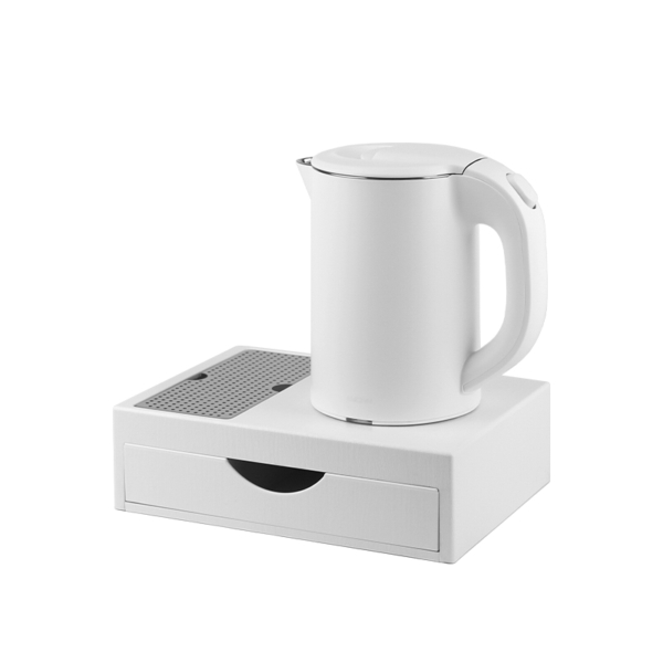Kettle set in white ABS with drawer, 0,8L - 1200W | Amonn
