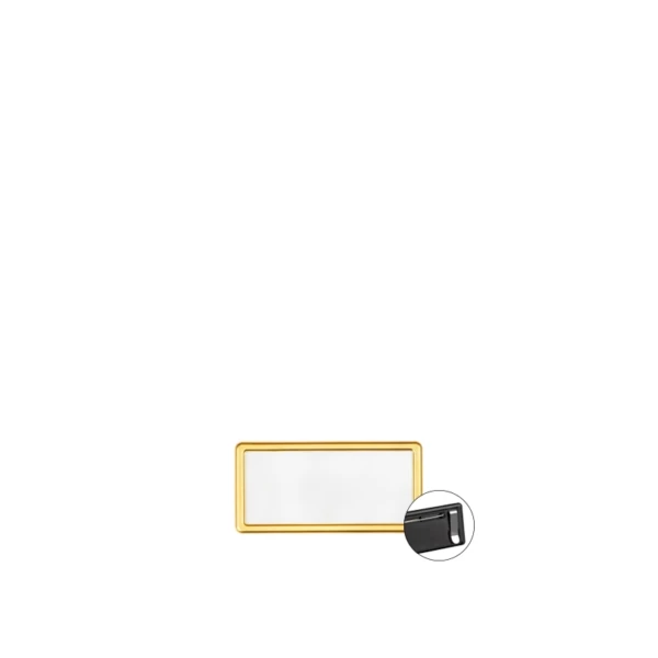 61000DR.jpg Namenschild aus glänzendem Gold mit Anstecknadelbefestigung - 20Stk | Amonn