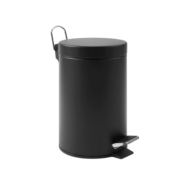 Pattumiera rotonda in metallo nero, 5L | Amonn