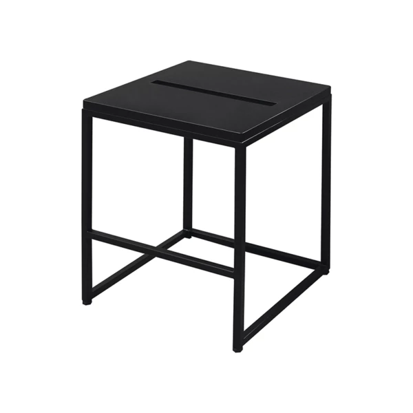 NEL03.jpg Bathroom stool in black metal - Neliö-