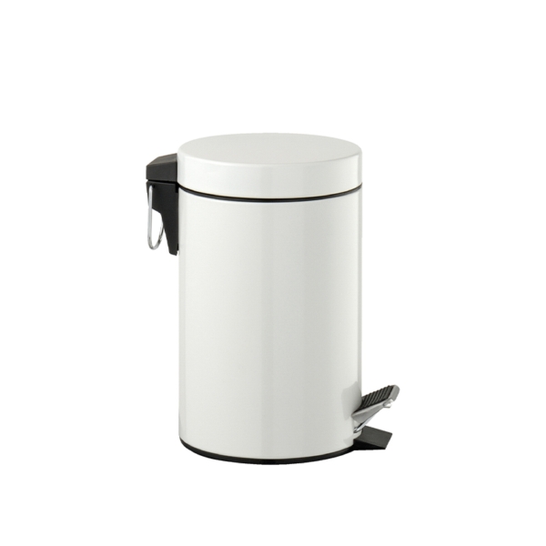 67534BO.jpg Pattumiera rotonda in metallo bianco, 3L | Amonn