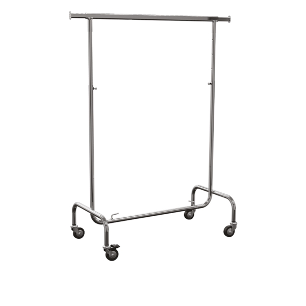 Clothes stender in chrome-plated steel, 100 (+80) x h 132/202 cm | Amonn