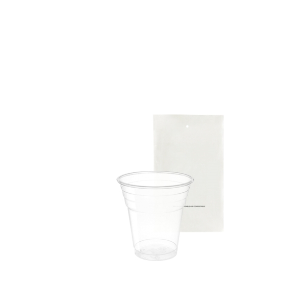 Transparent biodegradable and compostable PLA cup, bagged, 20 cl - 200pcs | Amonn