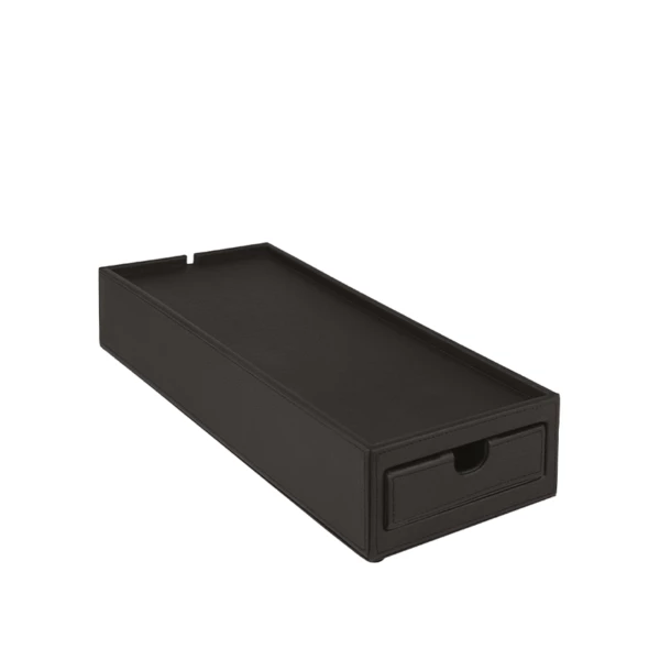    Base per macchina caffè in ecopelle nera - 16x42xh9cm | Amonn  