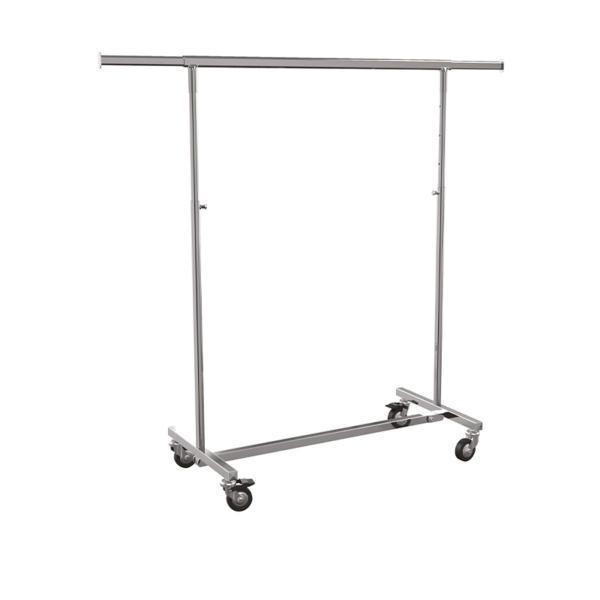 Folding clothes stender in chrome-plated steel, 100 (+80) x h 100/170 cm | Amonn